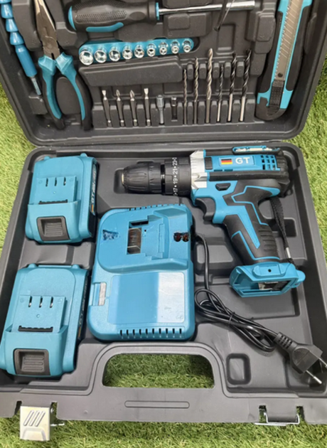 Ударный аккумуляторный шуруповерт GT Germany PRO 450DWE 48V 6Ah 75 Нм 1700 об/мин 25+3 с набором инструментов кейс - Фото 4 Ударный аккумуляторный шуруповерт GT Germany PRO 450DWE 48V 6Ah 75 Нм 1700 об/мин 25+3 с набором инструментов кейс - изображение 4