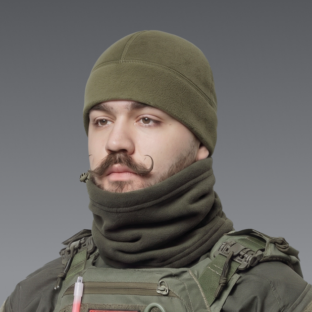 Шапка флісова. Олива - Фото 2 Шапка флісова. Олива - зображення 2