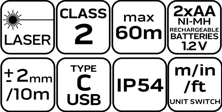 Далекомір лазерний, дальність дії 60 м, IP54 NEO TOOLS (75-204) - изображение 2