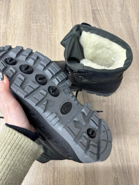 Чоботи чоловічі зимові Оскар на овчині зі шнурівкою Cordura Premium Litma 40 оливкові - Фото 7 Чоботи чоловічі зимові Оскар на овчині зі шнурівкою Cordura Premium Litma 40 оливкові - изображение 7