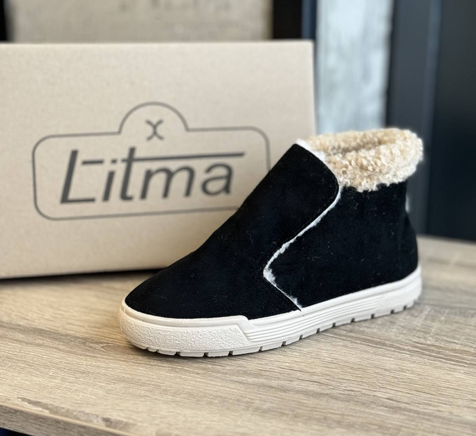 Черевики жіночі -уггі на овчині замшеві Premium Litma Чорні 38 - Фото 6 Черевики жіночі -уггі на овчині замшеві Premium Litma Чорні 38 - зображення 6