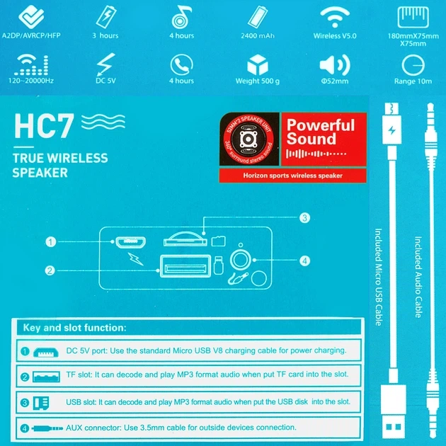 Портативна колонка Hoco HC7 Pleasant Sports BT Speaker 5W*2 Red - зображення 3