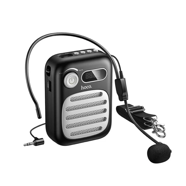 Портативна колонка з гарнітурою Hoco L23 Lemony Speaker With Wired Microphone 5W Black - зображення 5