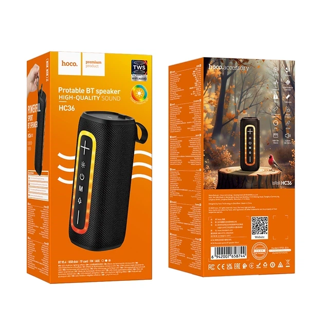 Портативна колонка Hoco HC36 Brocade Sports BT Speaker 5W*2 Black - зображення 2
