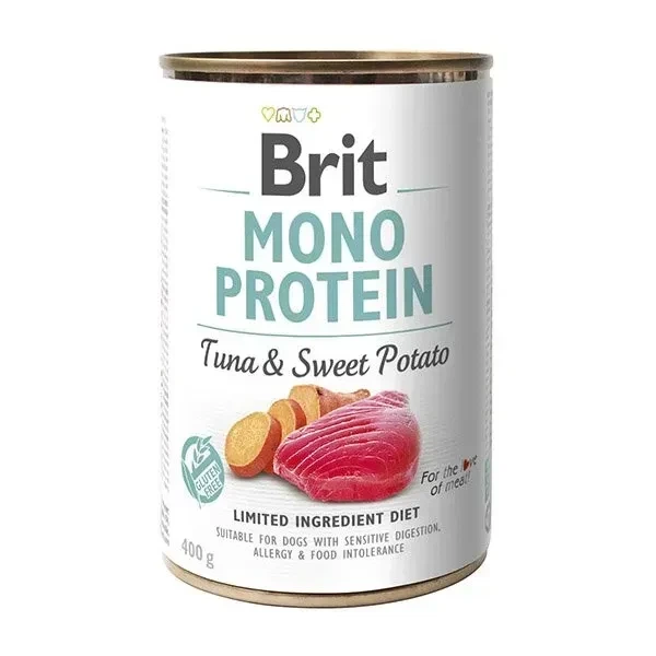 Brit Care Mono Protein вологий корм для собак 400 г - тунець та солодка картопля - Фото 1 Brit Care Mono Protein вологий корм для собак 400 г - тунець та солодка картопля - зображення 1