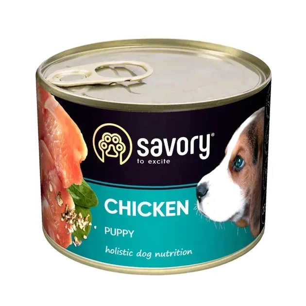 Savory Puppy вологий корм для цуценят 200 г — курка - Фото 1 Savory Puppy вологий корм для цуценят 200 г — курка - зображення 1