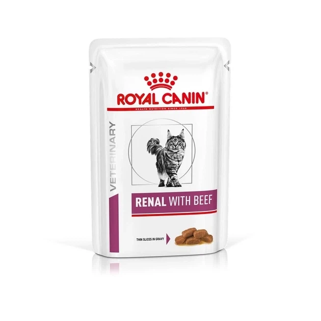 Royal Canin Renal Cat Beef для котів для підтримки функції нирок при гострій або хронічній нирковій недостатності 12 шт 85 г - Фото 1 Royal Canin Renal Cat Beef для котів для підтримки функції нирок при гострій або хронічній нирковій недостатності 12 шт 85 г - зображення 1