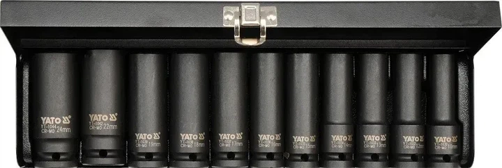 Набір ударних торцевих головок YATO 1/2 глибокі 10-24 мм 11 шт YT-1054 - Фото 2 Набір ударних торцевих головок YATO 1/2 глибокі 10-24 мм 11 шт YT-1054 - зображення 2