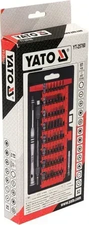 Набор прецизионных отверток YATO YT-25760 HEX 4 мм 61 элемент - Фото 5 Набор прецизионных отверток YATO YT-25760 HEX 4 мм 61 элемент - изображение 5