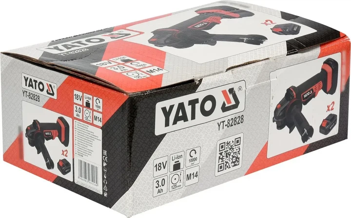 Угловая шлифовальная машина аккумуляторная YATO YT-82828 18В 125 мм 2x3Ah - изображение 5