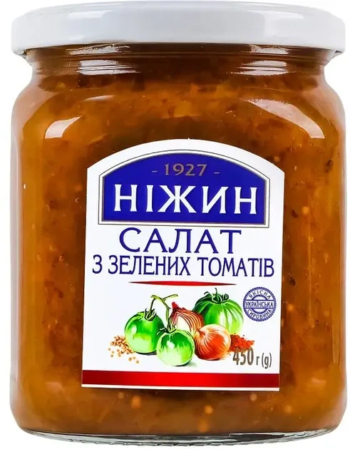 Упаковка салата Ніжин из зелёных томатов 450 г х 6 шт (4823006809318) - Фото 2 Упаковка салата Ніжин из зелёных томатов 450 г х 6 шт (4823006809318) - изображение 2