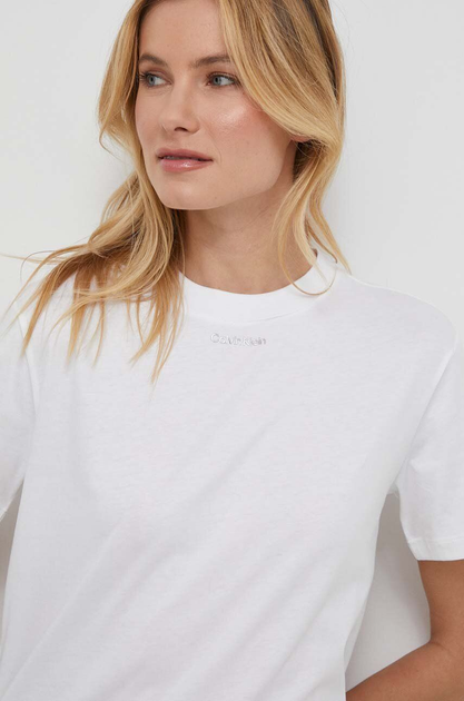 Футболка женская Calvin Klein хлопковая белая S 4252 - Фото 1 Футболка женская Calvin Klein хлопковая белая S 4252 - изображение 1