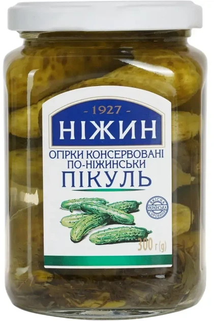 Упаковка консервированных огурцов Ніжин по-Ніжински 300 г х 6 шт (4823006808359) - Фото 2 Упаковка консервированных огурцов Ніжин по-Ніжински 300 г х 6 шт (4823006808359) - изображение 2