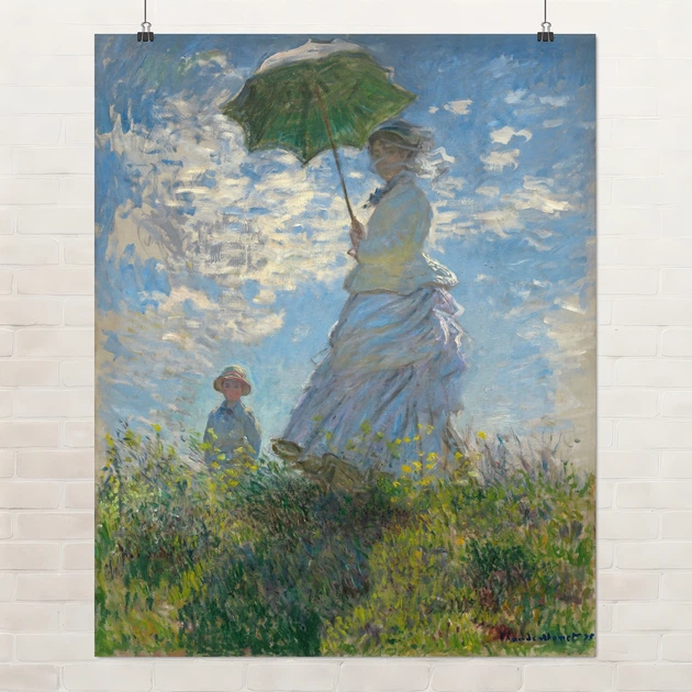 Постер Женщина с зонтиком, Клод Моне, Claude Monet, Woman with Parasol, A3 37×30 см (id6894) - Фото 1 Постер Женщина с зонтиком, Клод Моне, Claude Monet, Woman with Parasol, A3 37×30 см (id6894) - изображение 1
