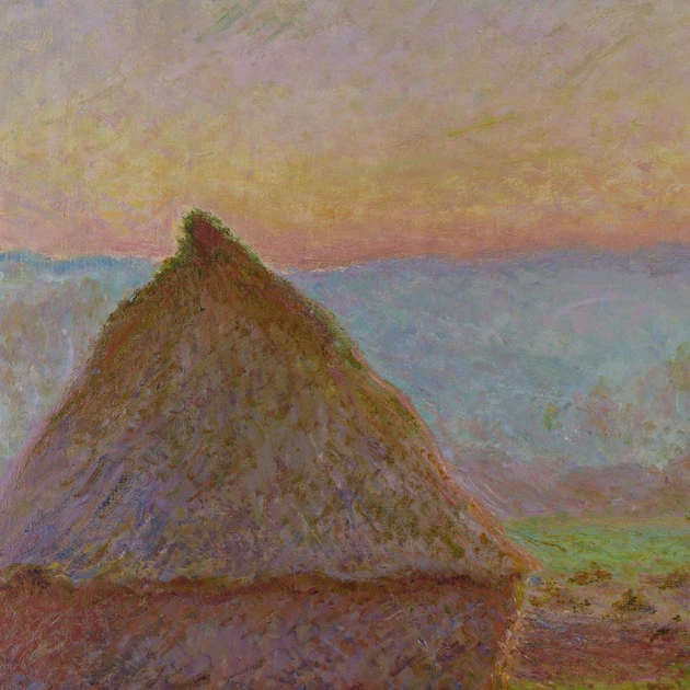 Інтер'єрна картина Стіжки сіна та вечірнє сонце, Клод Моне, Claude Monet, Grainstacks at Giverny, 29×42 см (id6891) - зображення 4