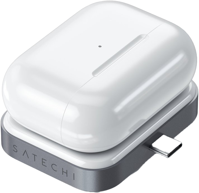 Бездротовий зарядний пристрій Satechi USB-C Wireless Charging Dock Space for Airpods Grey (ST-TCWCDM) - зображення 2
