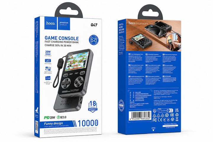 Ретро консоль Hoco Q47 — 1500 игр и power bank - Фото 7 Ретро консоль Hoco Q47 — 1500 игр и power bank - изображение 7