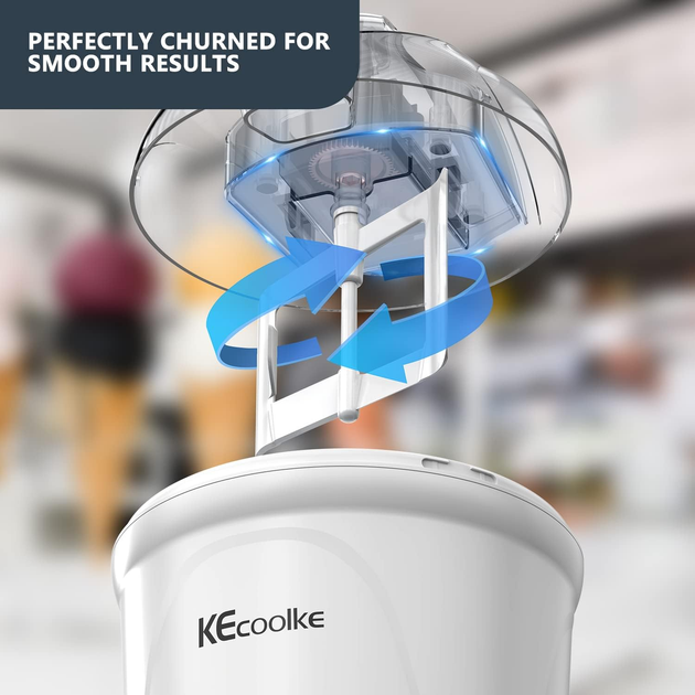 Мороженица KECOOLKE White 1.5 л — Автоматическая машина для мягкого мороженого, сорбета и джелато, мощная и тихая - изображение 8