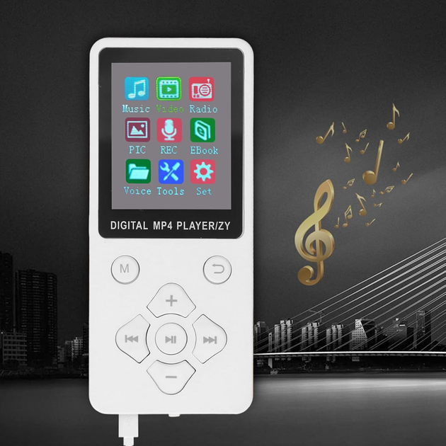 Музичний MP3/MP4 плеєр Bewinner Hi-Fi 32GB Bluetooth 5.0 — Портативний аудіоплеєр з кольоровим екраном 1.8", Білий - Фото 6 Музичний MP3/MP4 плеєр Bewinner Hi-Fi 32GB Bluetooth 5.0 — Портативний аудіоплеєр з кольоровим екраном 1.8", Білий - зображення 6