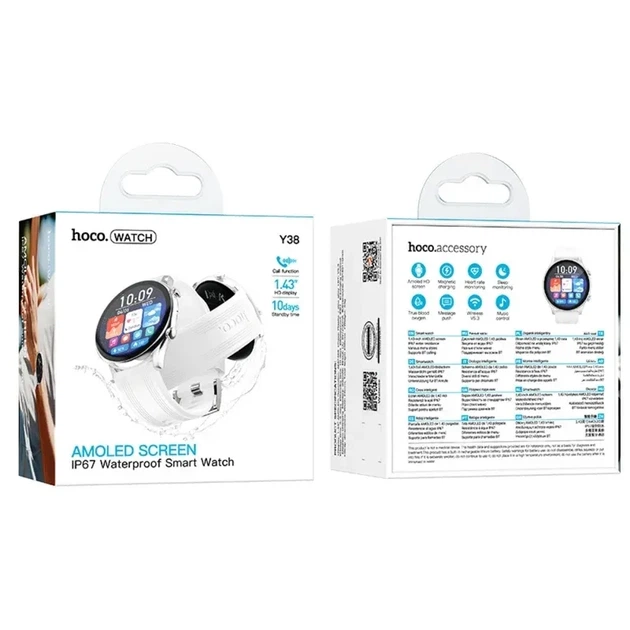 Смарт-годинник HOCO Y38 AMOLED 36mm. 300 mAh. (call version) Silver 6942007672054 - Фото 2 Смарт-годинник HOCO Y38 AMOLED 36mm. 300 mAh. (call version) Silver 6942007672054 - изображение 2