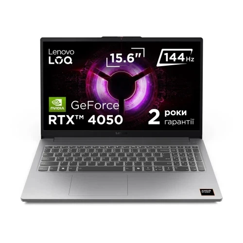 Ноутбук 15" Lenovo LOQ 15ARP10E (83S000ETRA) Luna Grey, Ryzen 7 170, 16GB, 1TB, RTX 4050, DOS - Фото 1 Ноутбук 15" Lenovo LOQ 15ARP10E (83S000ETRA) Luna Grey, Ryzen 7 170, 16GB, 1TB, RTX 4050, DOS - изображение 1