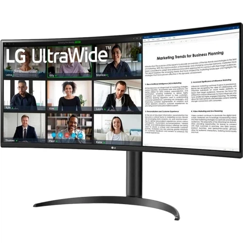 Монітор вигнутий 34" LG UltraWide 34WR55QK-B, Black - зображення 2