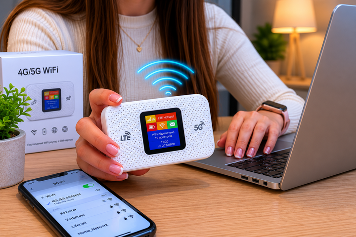 Портативный модем с экраном 4G/5G Wi-Fi со съемной батареей / Мобільний модем роутер 4G під SIM карту с акумулятором - Фото 2 Портативный модем с экраном 4G/5G Wi-Fi со съемной батареей / Мобільний модем роутер 4G під SIM карту с акумулятором - изображение 2