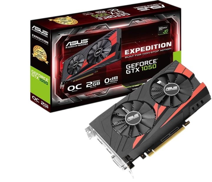 Відеокарта GeForce GTX 1050 2GB Asus Expedition OC (EX-GTX1050-O2G) Б/В - Фото 1 Відеокарта GeForce GTX 1050 2GB Asus Expedition OC (EX-GTX1050-O2G) Б/В - зображення 1