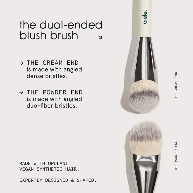 Двосторонній пензель для рум'ян ciele Dual-Ended Blush Brush - зображення 2