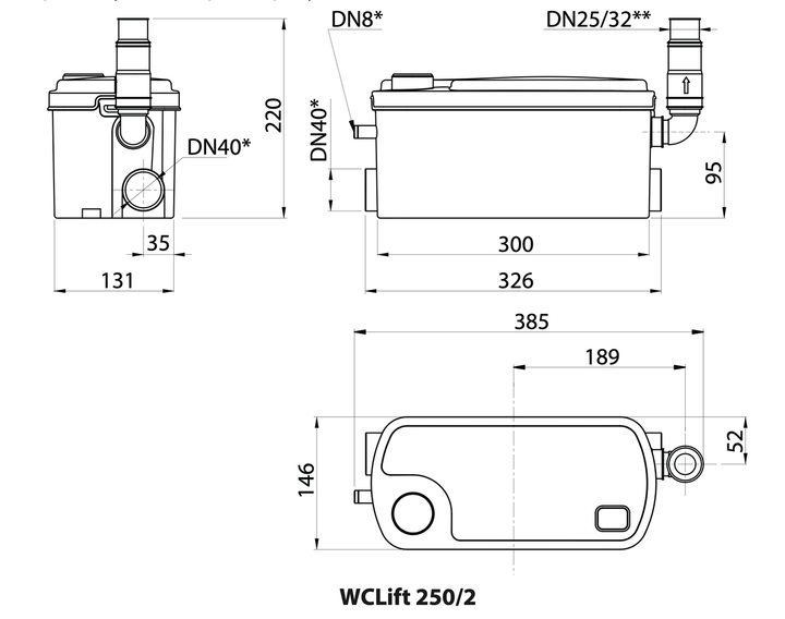каналізаційна установка WCLift250/2 "rudes" - Фото 2 каналізаційна установка WCLift250/2 "rudes" - зображення 2