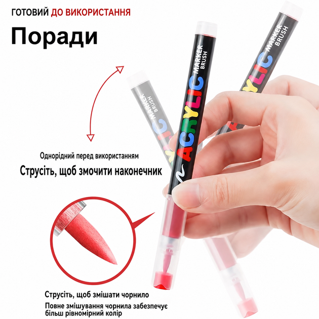 Маркер-кисть GuangNa Acrylic GN.8101 (240 шт, кейс-сумка) | Акриловые маркеры для рисования, творчества и декора (ab240b) - Фото 4 Маркер-кисть GuangNa Acrylic GN.8101 (240 шт, кейс-сумка) | Акриловые маркеры для рисования, творчества и декора (ab240b) - изображение 4