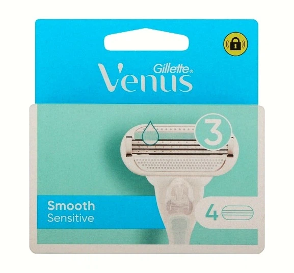 Картриджі змінні для гоління жіночі Gillette Venus Smooth Sensitive 4 шт - Фото 2 Картриджі змінні для гоління жіночі Gillette Venus Smooth Sensitive 4 шт - изображение 2