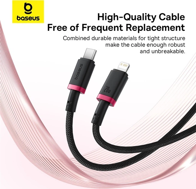 Кабель Baseus Dura Series Fast Charging Cable Type-C to iP 20W 2 м Red-Black (P10377800U01-03) - зображення 9