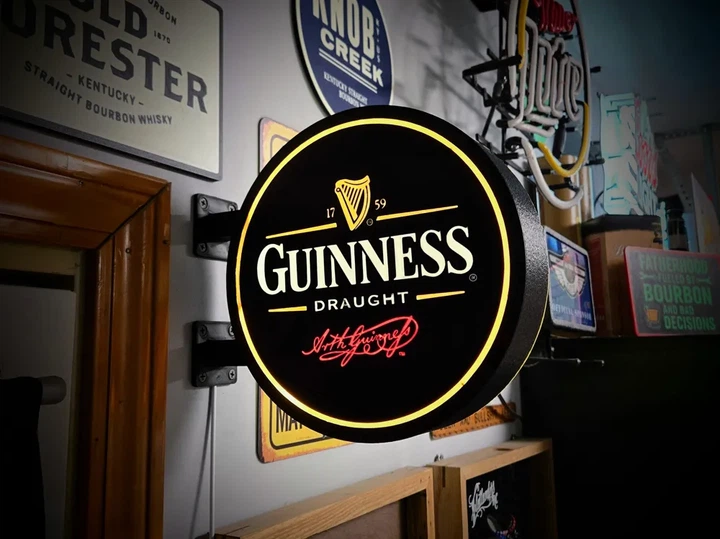 Круглий настінний світильник-лайтбокс guinness draught. Aivory - изображение 3