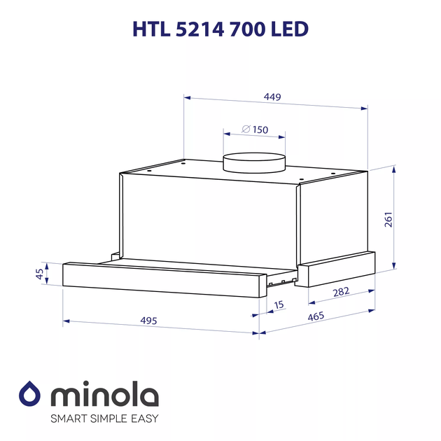 Вытяжка MINOLA HTL 5214 BL 700 LED - изображение 11