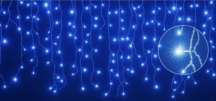 Светодиодная световая завеса 300 LED светодиодных сосулек для улицы Синего а 1.5 Generic (LKS-300-N) - Фото 3 Светодиодная световая завеса 300 LED светодиодных сосулек для улицы Синего а 1.5 Generic (LKS-300-N) - изображение 3