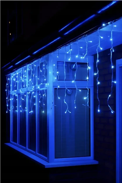 Светодиодная световая завеса 300 LED светодиодных сосулек для улицы Синего а 1.5 Generic (LKS-300-N) - Фото 5 Светодиодная световая завеса 300 LED светодиодных сосулек для улицы Синего а 1.5 Generic (LKS-300-N) - изображение 5