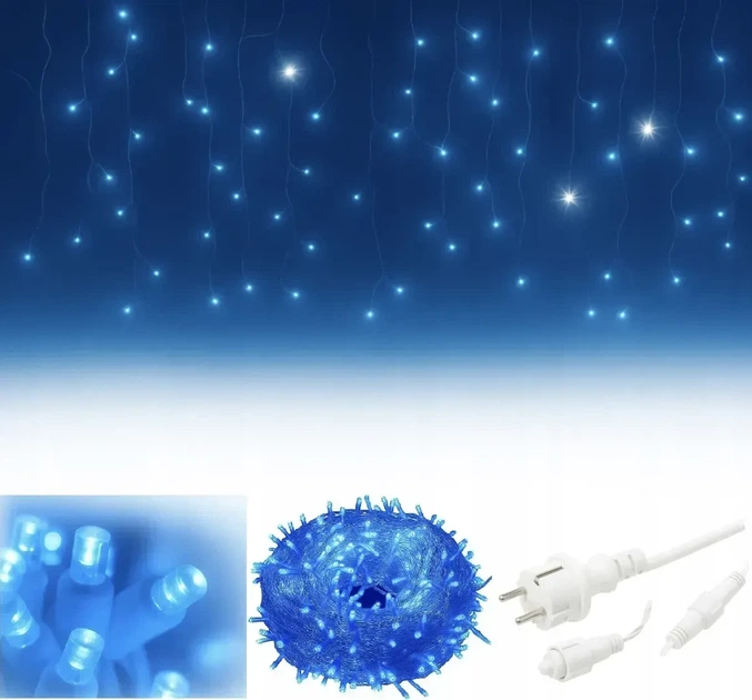 Светодиодная световая завеса 300 LED светодиодных сосулек для улицы Синего а 1.5 Generic (LKS-300-N) - Фото 7 Светодиодная световая завеса 300 LED светодиодных сосулек для улицы Синего а 1.5 Generic (LKS-300-N) - изображение 7