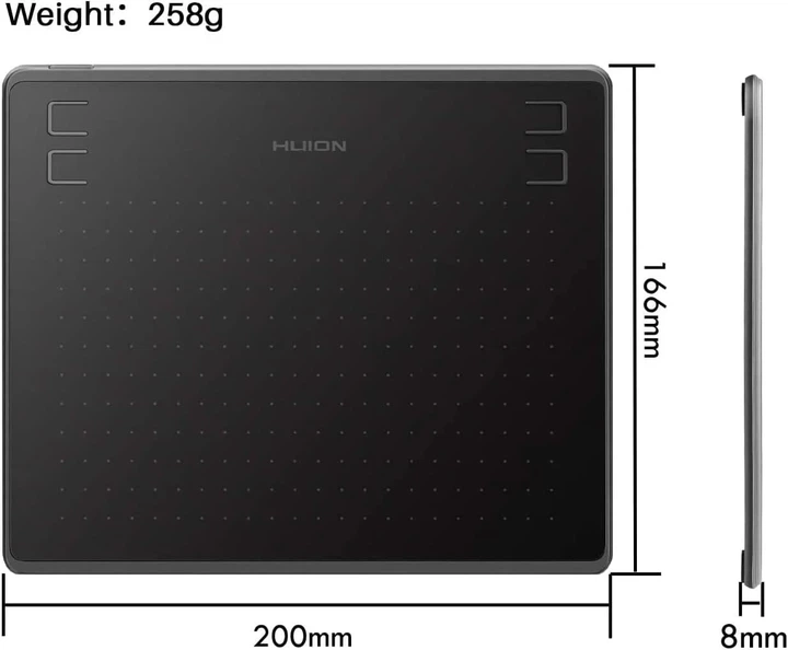 Графический планшет HUION HS64 / рабочая поверхность 6,3x4 дюйма / 5080 LPI / 266 PPS / Черный (102002433) - Б/У - изображение 7