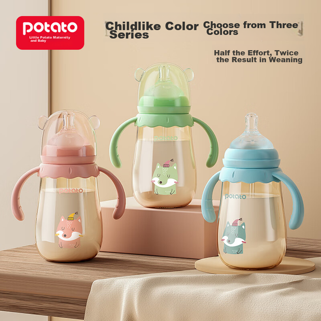 Пляшечка Potato Baby PPSU з трубочкою, L, 300 мл, блакитна - зображення 10