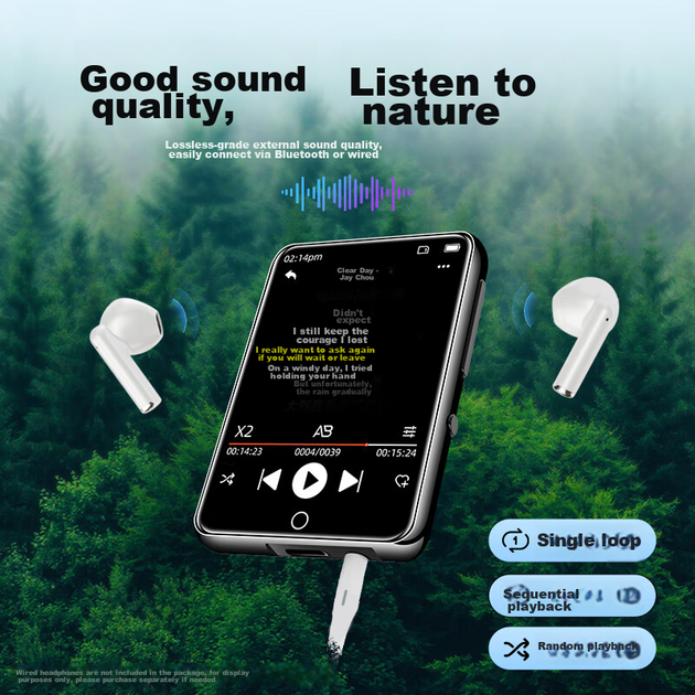 Плеєр FAMUE PA01 64ГБ MP3/MP4 портативний, для вивчення мов, Bluetooth 5.4 - зображення 7