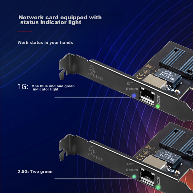 Сетевая карта Xike 2.5G, преобразователь PCI-E в 2.5G, основной контроллер I226, игровая сетевая карта, настольная сетевая карта, сетевая карта с электрическим портом 2500M 2.5G - изображение 10