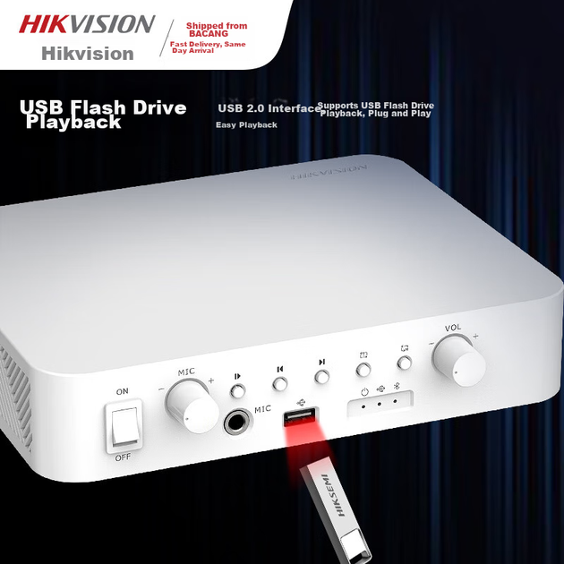 Усилитель HIKVISION с фиксированным сопротивлением и напряжением, Bluetooth, для кампуса, торгового центра, системы оповещения, домашний MP3-плеер с декодированием без потерь, усилитель мощности, USB-плеер, микрофонный интерфейс. - Фото 6 Усилитель HIKVISION с фиксированным сопротивлением и напряжением, Bluetooth, для кампуса, торгового центра, системы оповещения, домашний MP3-плеер с декодированием без потерь, усилитель мощности, USB-плеер, микрофонный интерфейс. - изображение 6