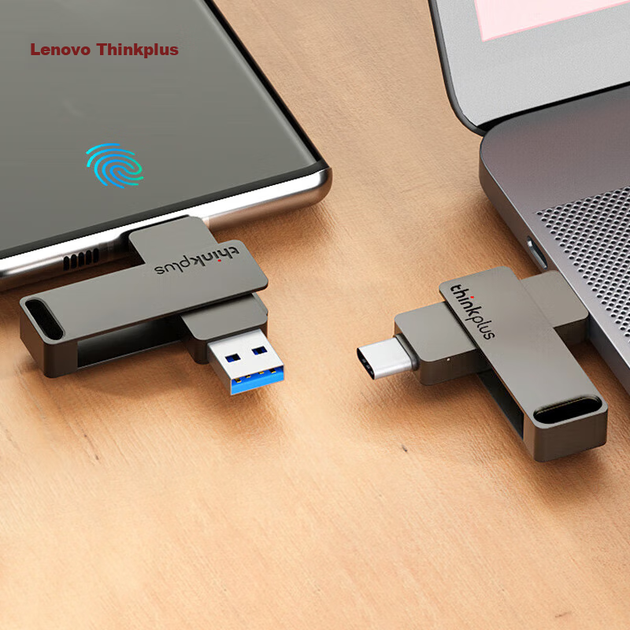 Флеш-накопичувач ThinkPlus Lenovo 512ГБ USB3.2 Type-C металевий для телефону та комп'ютера MU110 - зображення 5