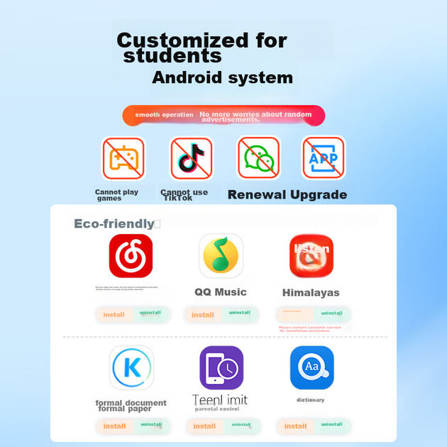 FAMUE PA03 Smart WiFi интернет-плеер MP3/MP4, портативный музыкальный плеер Bluetooth для студентов, 2,8-дюймовый сенсорный экран, перевод на английский язык с помощью словаря, 16 ГБ - изображение 4