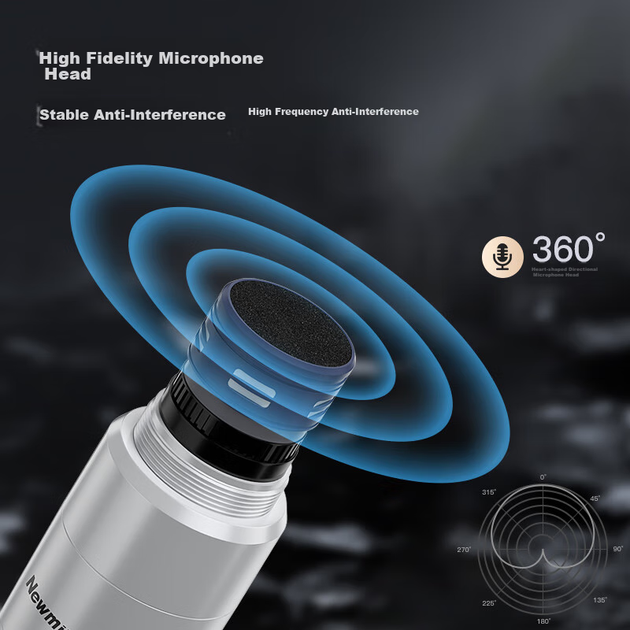 Микрофон Newmine MC51 беспроводной для караоке с усилителем - изображение 5