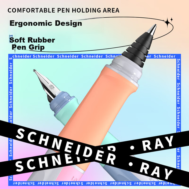 Ручки Schneider RAY набір перова+кулькова, подарункові, сині - зображення 3