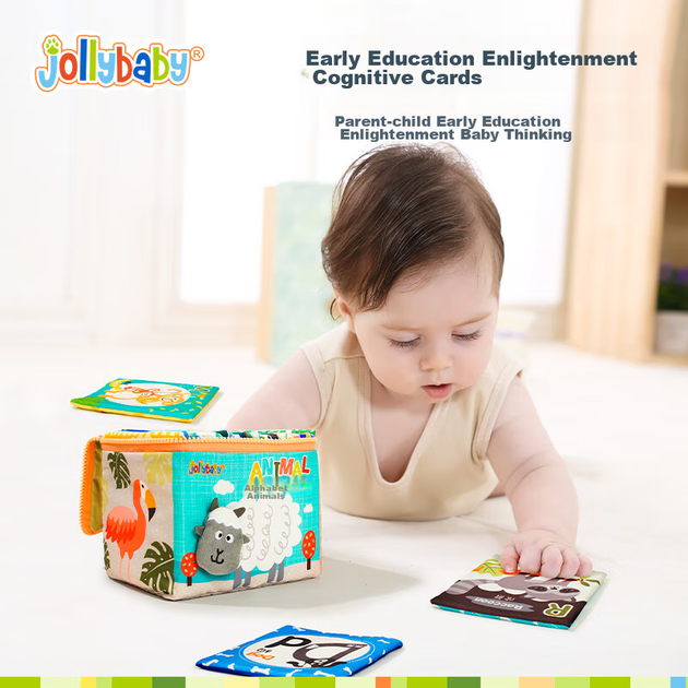 Книжка Jollybaby тканевая развивающая с карточками для распознавания - Фото 7 Книжка Jollybaby тканевая развивающая с карточками для распознавания - изображение 7