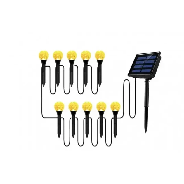 Садова LED-гірлянда Solar Garden Light із сонячною батареєю 20 куль із бульбашковим ефектом декоративні садові ліхтарі 10504 - зображення 2