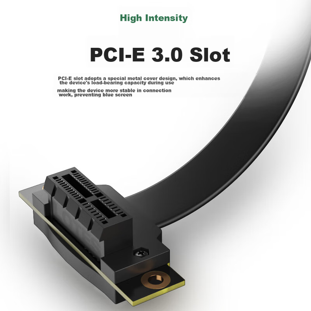 Райзер-удлинитель KELEPU PCI-E x1 3.0 для сетевой и звуковой карты, 20 см, черный - изображение 10